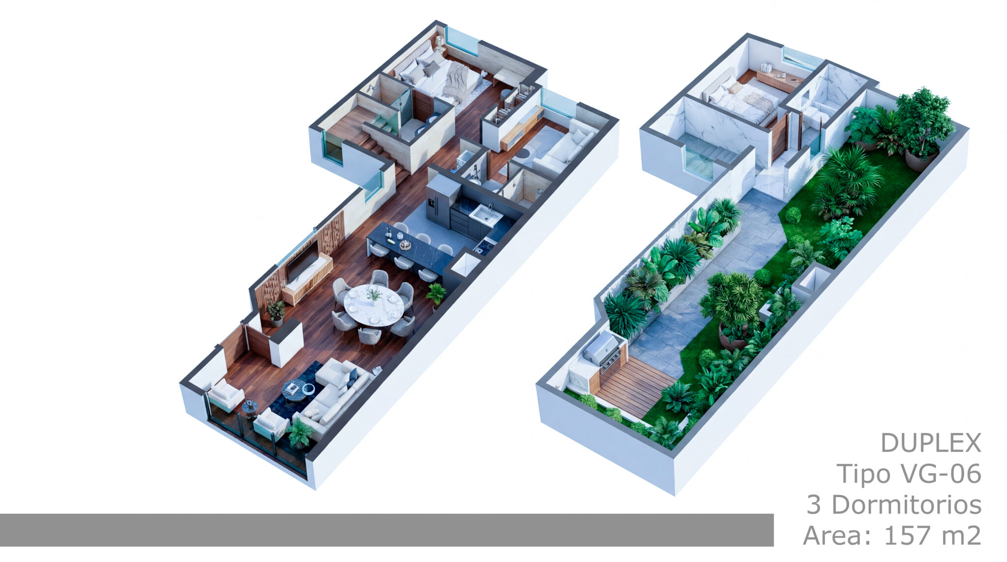 SALA / COMEDOR / KITCHENETTE / 3 BAÑOS / LAVADERÍA  / JARDÍN / TERRAZA / ZONA DE PARRILLAS